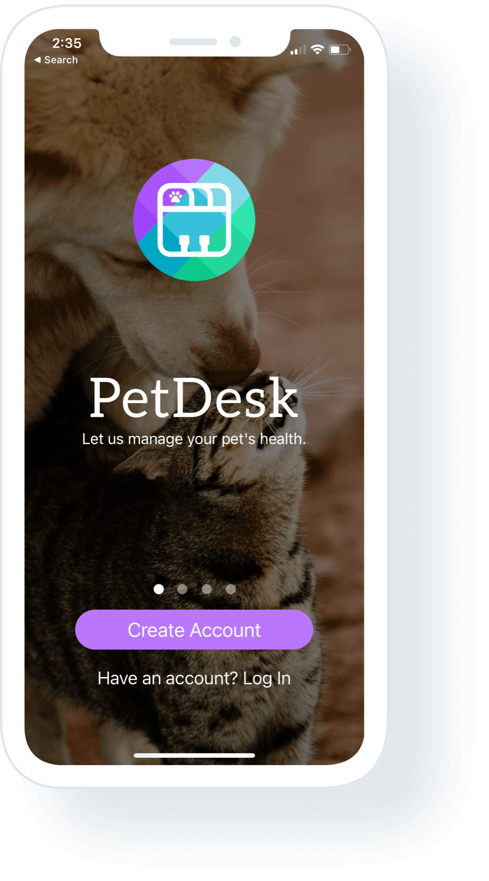 PetDesk app splash screen